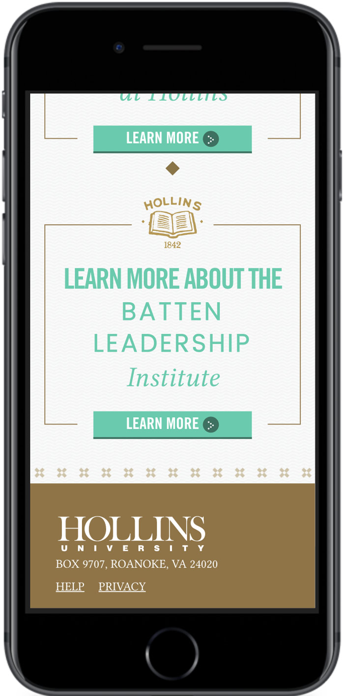 Hollins University Search Digital Marketing learn more page mobile view 3