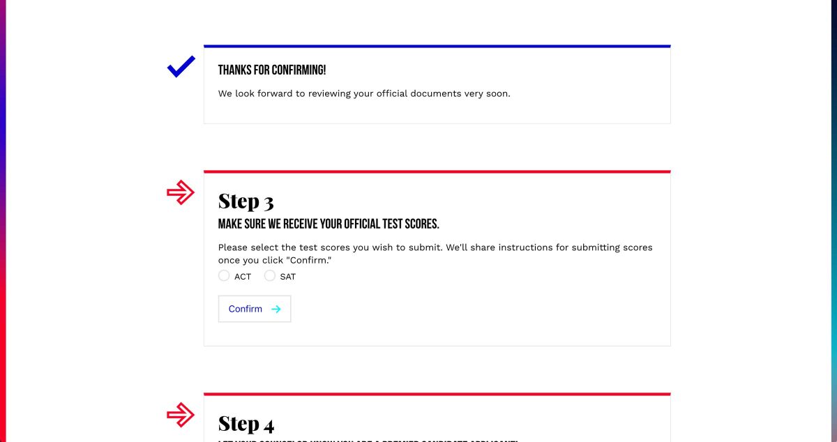 University of Dayton completion page steps