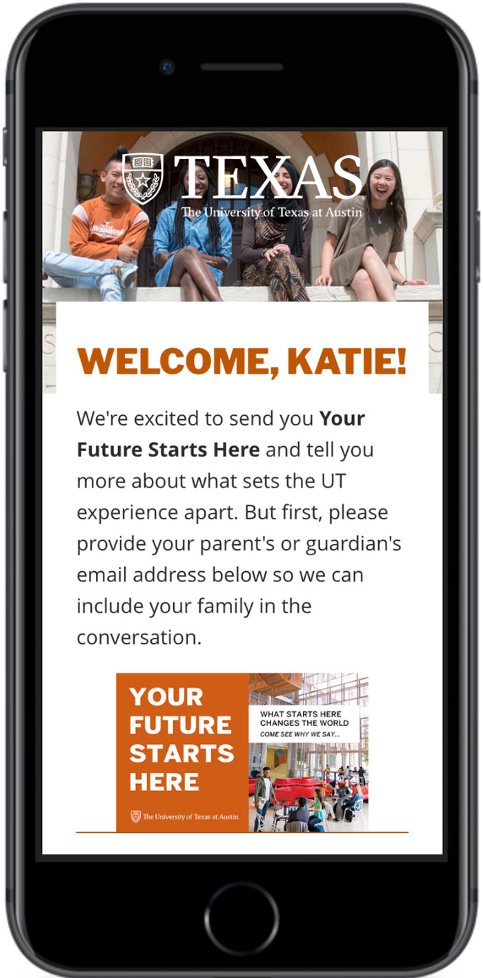 University of Texas at Austin Search contact information page mobile view 1