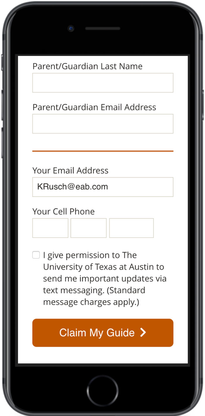 University of Texas at Austin Search contact information mobile view 2