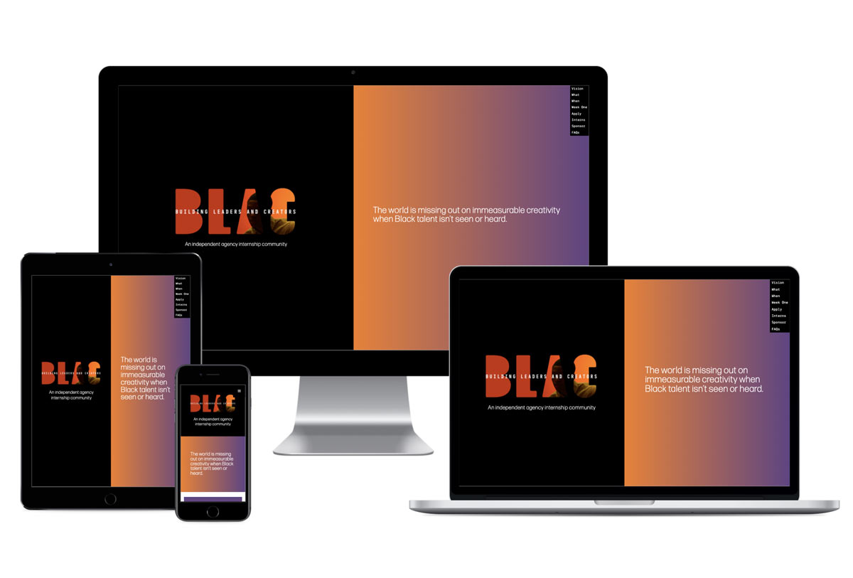BLAC mocked up on different devices