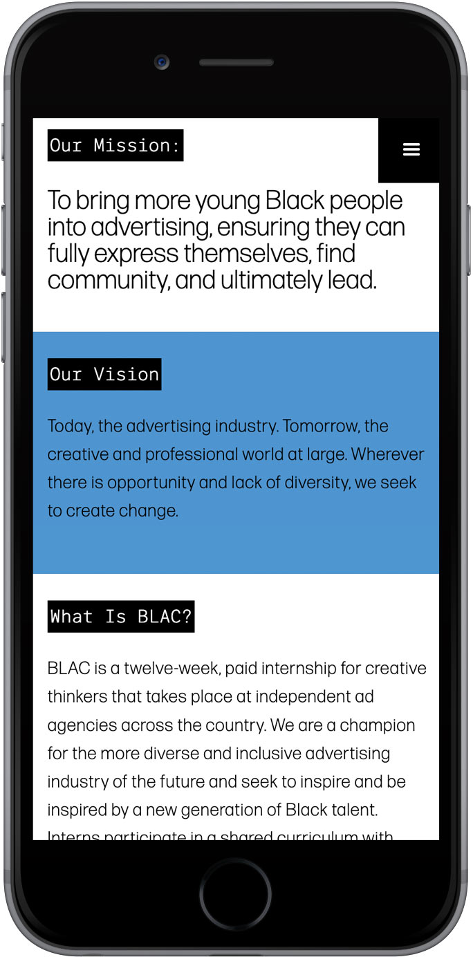 BLAC mobile view 2