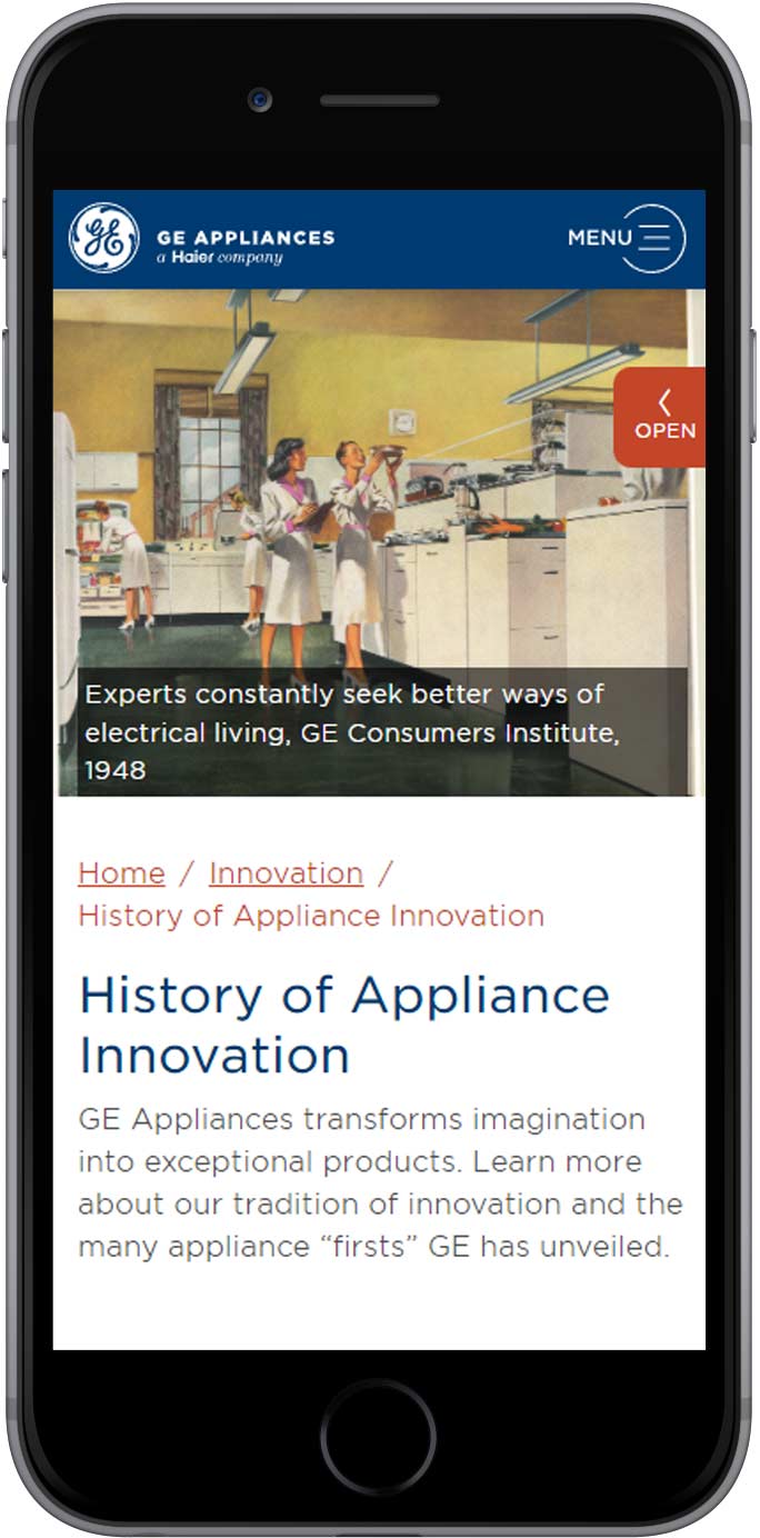 GEA History of Appliance Innovation mobile view 1